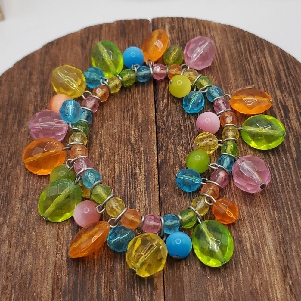 B2110 Easter egg pastel chandelier stretch bracelet colorful whimsical